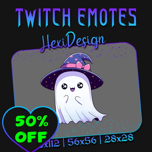 Twitch Chibi Ghost Emote In Witch Hat