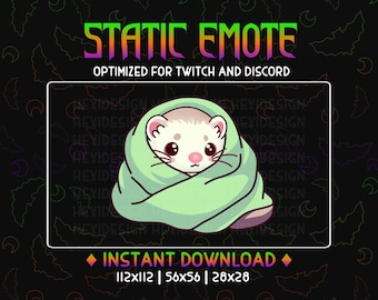 Emote de Twitch Bebé hurón en una manta / Emote de hurón Lindo hurón para streamers / Emotes de Twitch de Youtube Discord