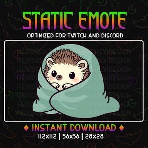 Twitch Emote Baby Hedgehog In A Blanket | Hedgehog Emote Cute For Streamers | Youtube Discord Twitch Emotes