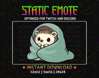 Twitch Emote baby-egel in een deken | Egel-emote schattig voor slingers | YouTube Discord Twitch-emotes