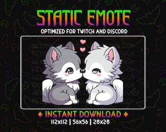 Twitch Emote Kissing Wolves | For Streamers | Youtube Twitch Discord