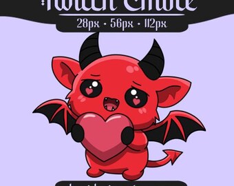 Amor por el murciélago diablo rojo / Emotes lindos de murciélago demonio / Amor por la emoción, tristeza y enojo / Emotes de transmisiones de Twitch y Discord