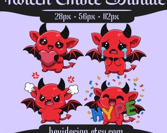 Emotes de murciélago diablo rojo / Twitch Discord YouTube / Recursos de transmisión Emotes Twitch PNG