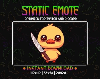 Emote de Twitch Patito con cuchillo Pato violento Emote lindo Facebook Discord Twitch Youtube Pato amarillo