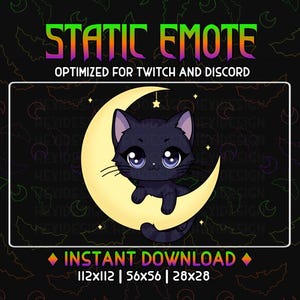 Celestial Kitty on Moon Twitch Emote (Digital File)