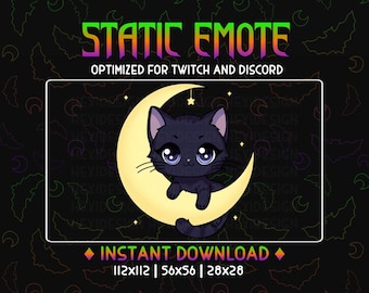 Emote de Twitch de Gatito Celestial en la Luna (Archivo digital)