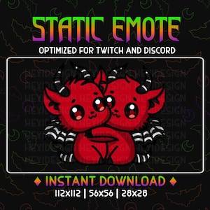 Twitch Rot Fledermaus Teufel Hörner umarmt Emote Für Youtube Twitch Discord