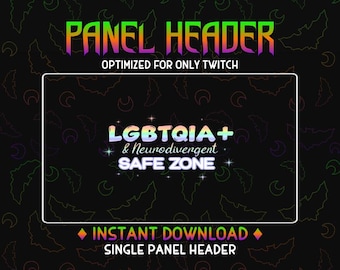 Encabezado del panel de zona segura neurodivergente LGBTQIA+ de Twitch para streamers