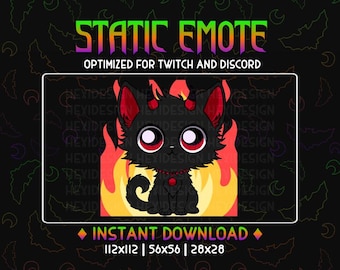 Demon Kitty Twitch Emote | Kitty In Fire (Digital File)