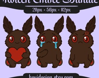 Mothman Chibi Emotes Bundle • Gruseliges Twitch Emoji Set (Digitaler Download)