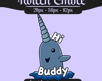 Holiday Narwhal Emote | Winter Arctic Friend for Twitch & Discord | Christmas Stream Asset