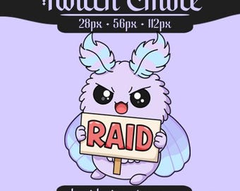 Emote de polilla morada / Emotes de polilla pastel lindos / Transmisión de Twitch y Discord / Incursión