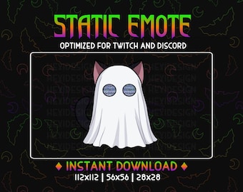 Twitch Emote Ghost Kitty Static Eyes Boo Halloween Emote