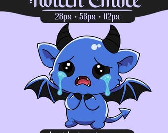 Grito de murciélago demonio azul / Emotes de murciélago demonio lindo / Emotes de enojo, tristeza y entusiasmo / Emotes de transmisiones de Twitch y Discord