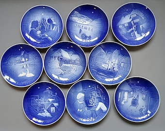 1970-1979 Bing & Grondahl Copenhagen Porcelain Christmas Plates - Designer: Henry Thelander - Denmark 1970-1979