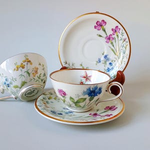 Cup and Saucer - Decor Scene L - K&A Krautheim Selb Bavaria Wiesengrund und Bergeshöh'n - Krautheim Selb Bavaria Germany 1950s