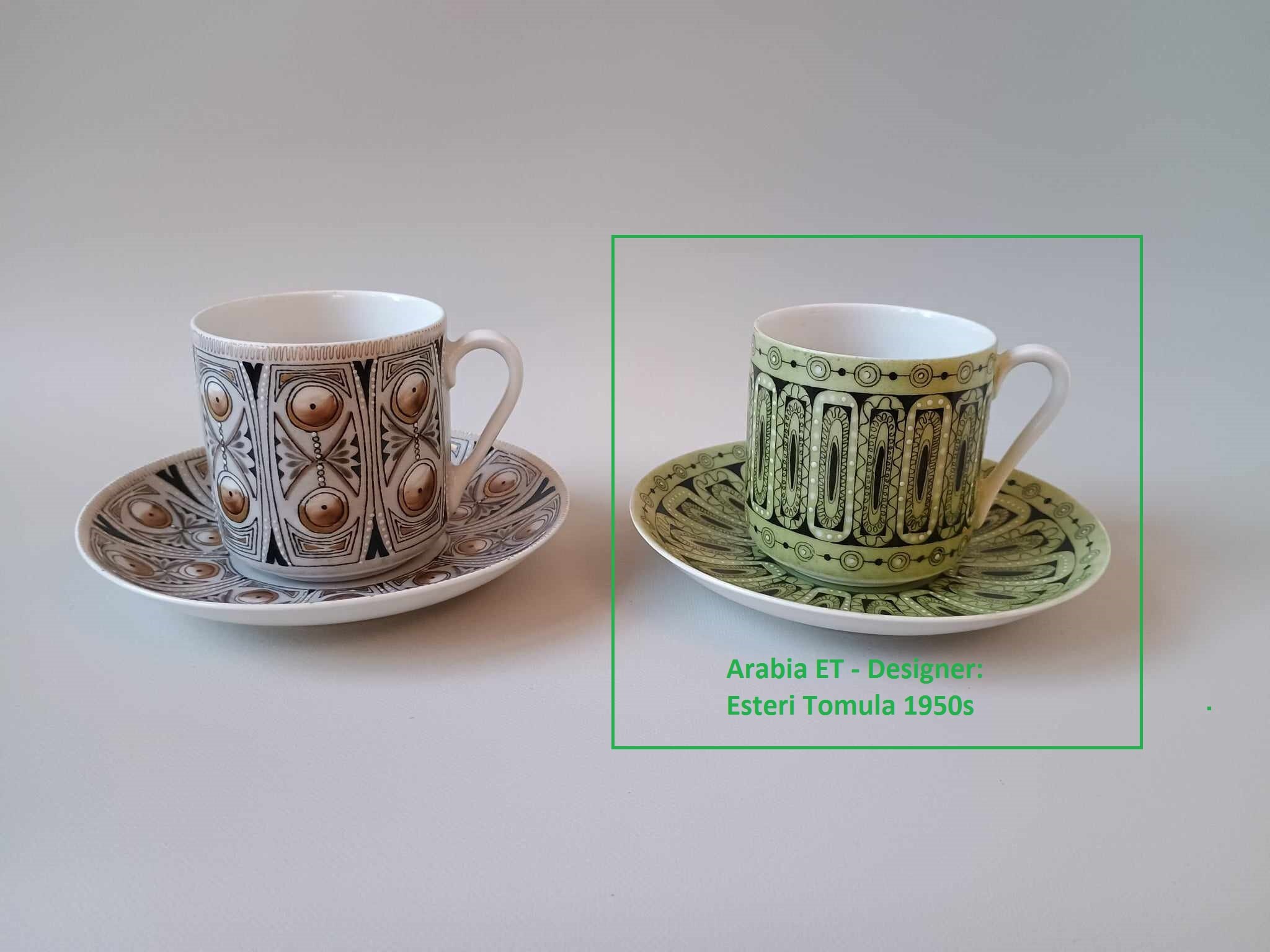 special‼️ 40s 50s vintage madeinUSA サーマル Vintage Arabia Mocha Cup & Saucer – Hand-painted Enamel, 1950s - Etsy