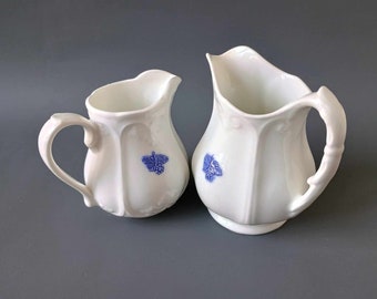 BLÅ BLOM Gustavsberg - SET of 2 Creamers - Old Gustavsberg Sweden In production 1911-1995