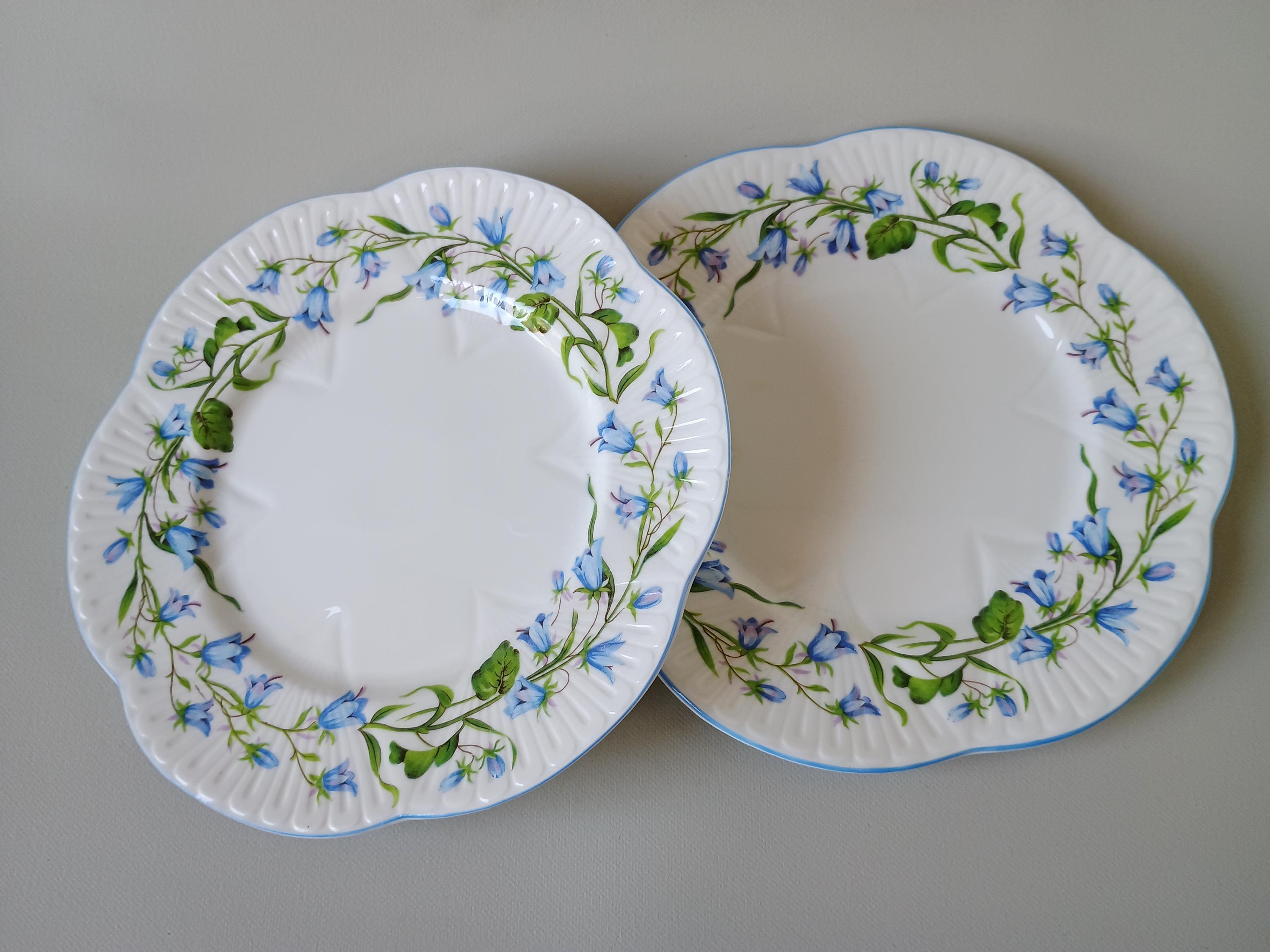 Vintage Shelley Harebell Cake Plates – Fine Bone China Set
