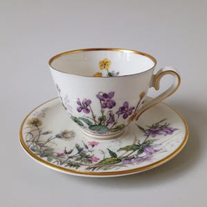 Cup and Saucer - Decor Scene H - K&A Krautheim Selb Bavaria Wiesengrund und Bergeshöh&#39;n - Krautheim Selb Bavaria Germany 1950s
