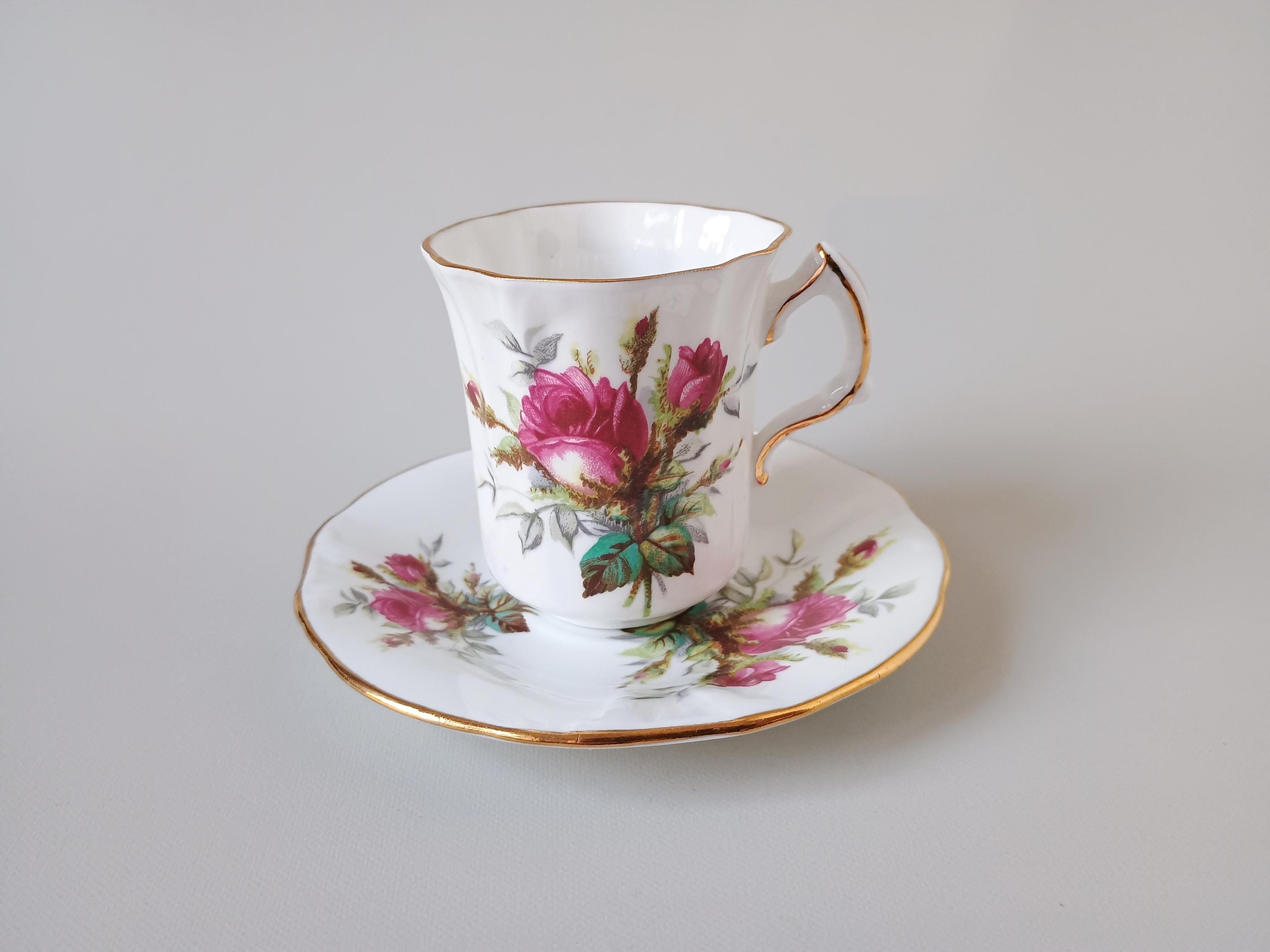 Hammersley Grandmothers Rose Demitasse Cup and Saucer - Bone China