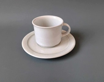 Vintage HÄRD Höganäs Coffee Cup & Saucer: Swedish Keramik, Signe Persson Melin 1970s