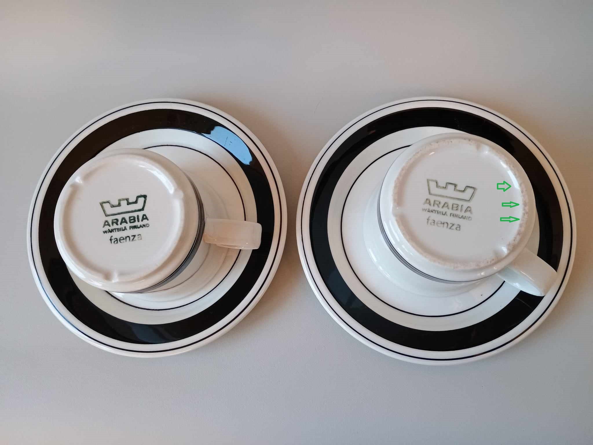 FAENZA Arabia Set of 2 Cups & Saucers FAENZA EH Series Arabia 