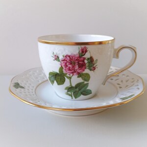 RESERVED! Vintage Schumann Arzberg Cup and Saucer: Rosa Turbinata