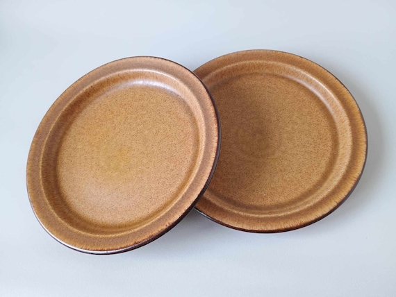Vintage Höganäs Keramik Sierra Cake Plates - 1970s Swedish Design