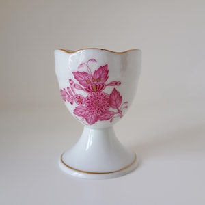 Herend Porcelain - Egg Cup - Chinese Bouquet Apponyi Purple 262/AP - Hand Painted - Best Quality - Herend Porcelain Hungary 1960-1970s