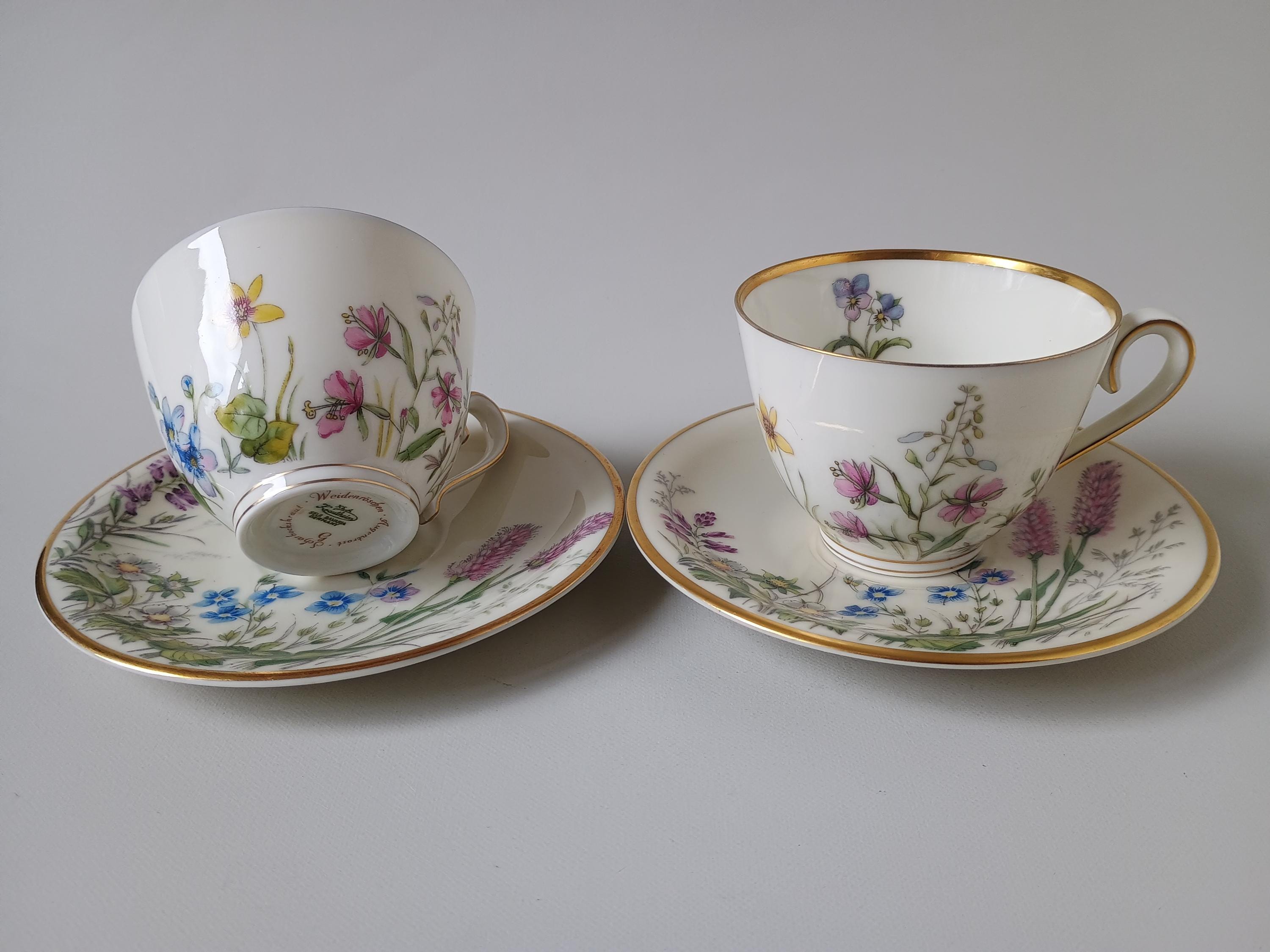 Vintage Krautheim Bavaria Tea Cup and Saucer - Gold Trim