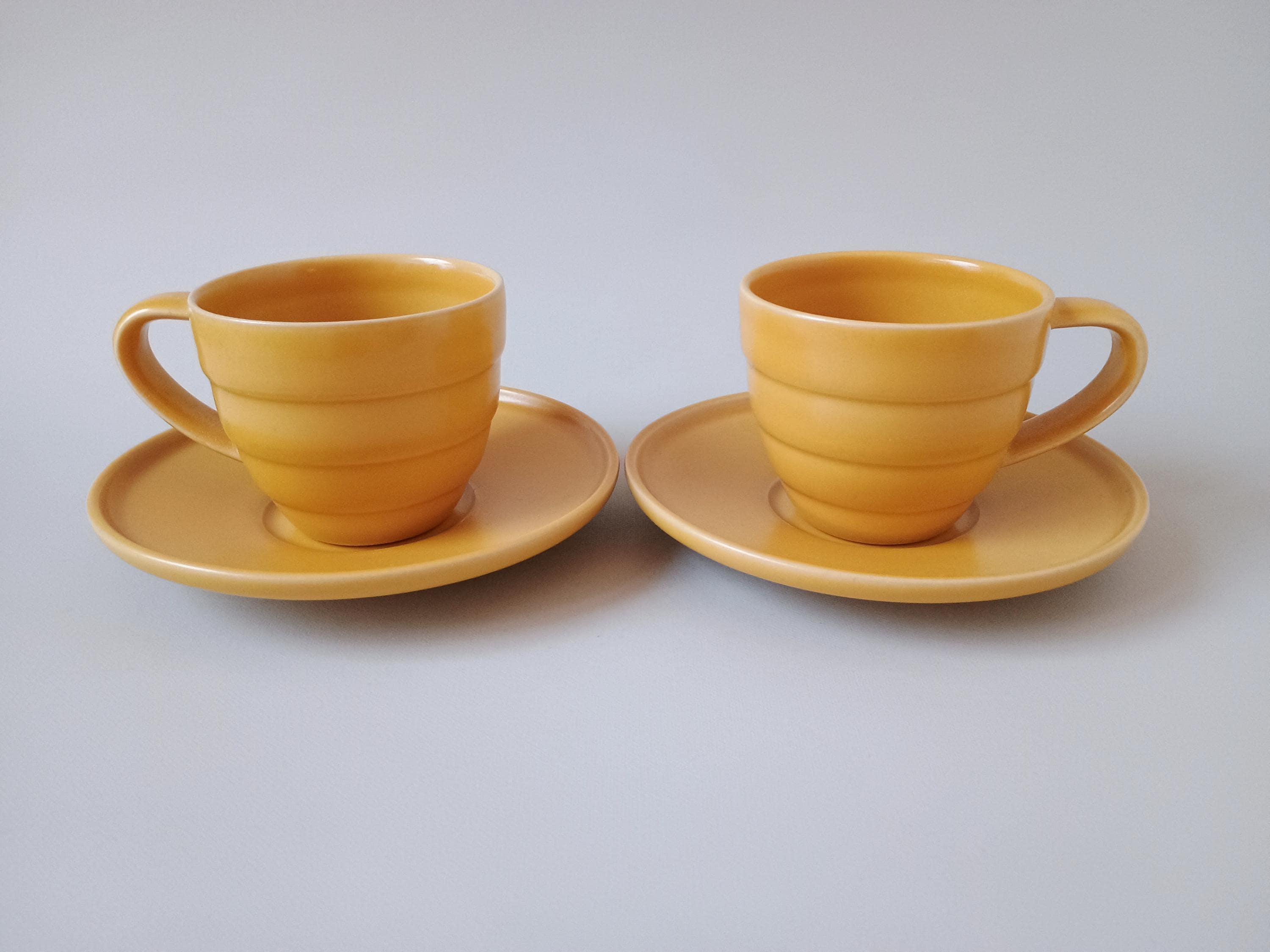 Höganäs Keramik JAVA Set Yellow Coffee Cups Saucers – Designer A-C