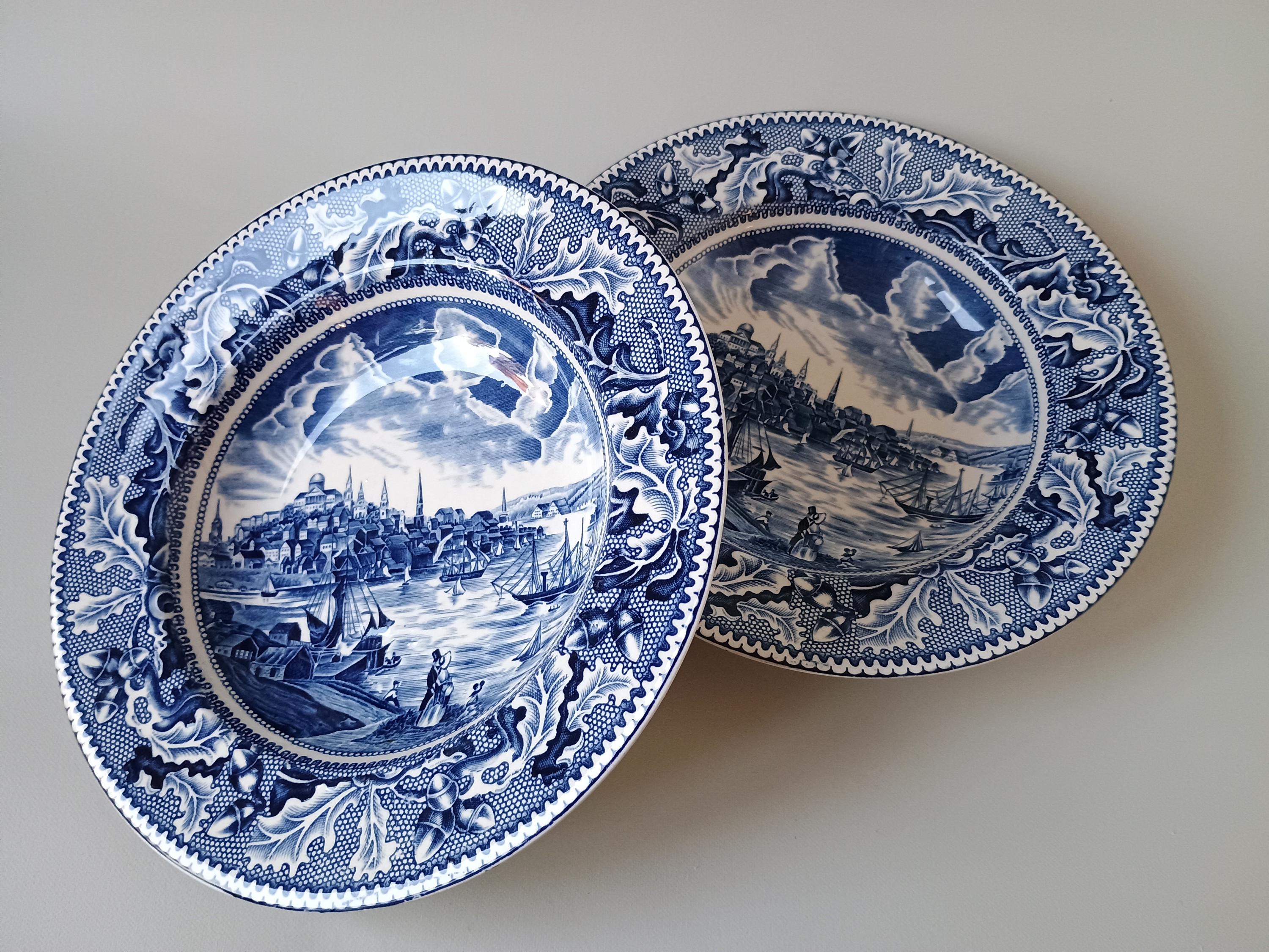 アンティークJHONSON＆BROSプレート皿 Historic America Plates: Johnson Bros. View of Boston, Set of 2 - Etsy