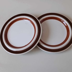 ROSMARIN Arabia Finland - SET of 2 Cake Plates - Hand Painted - Ulla Procopé - 1970s