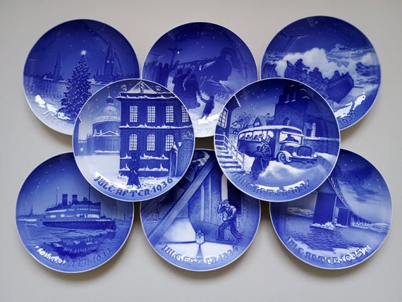 1930-1939 Bing & Grondahl Copenhagen Porcelain Christmas Plates