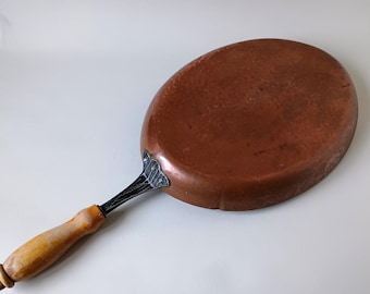 Rare! Vintage Stockli Netstal Swiss Hammered Copper Pan With Lid