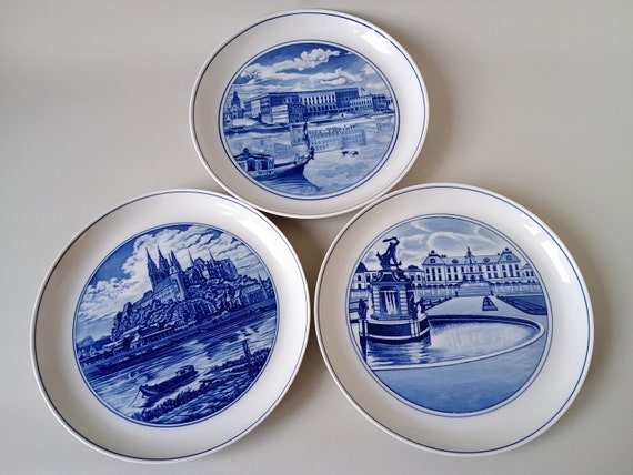 1976-1977-1978 MEISSEN Collectible Plates - Hand Painted