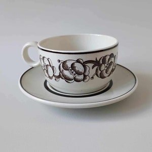Vintage Gustavsberg Garden Coffee Cup & Saucer - Stig Lindberg Design