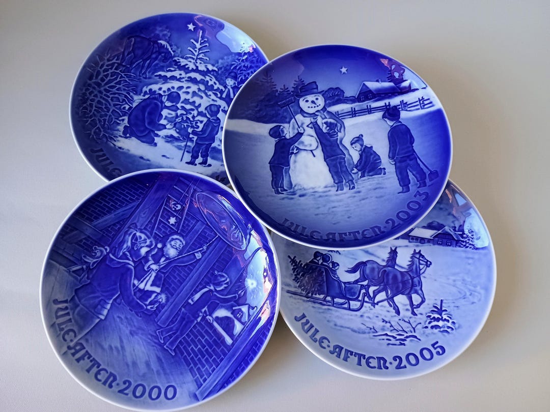 2000-2009 Bing & Grondahl Copenhagen Porcelain Christmas Plates ...