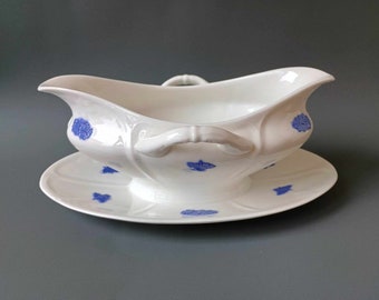 BLÅ BLOM Gustavsberg - Sauce Bowl / Gravy Boat - Relief Stamp 1939-1944 - Old Gustavsberg Sweden In production 1911-1995