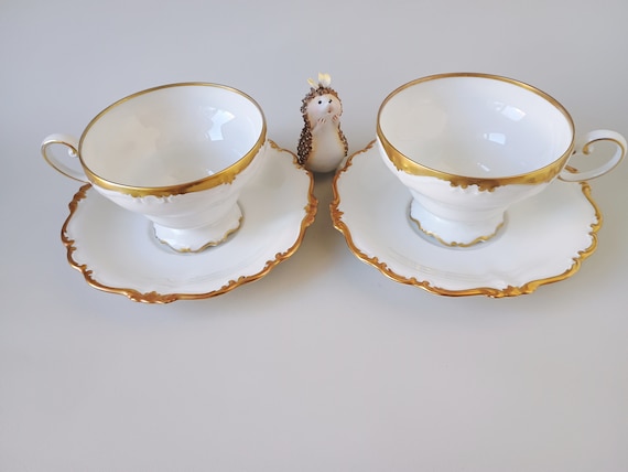 Rosenthal POMPADOUR - Tea Cup & Saucer - White / 22K Gold