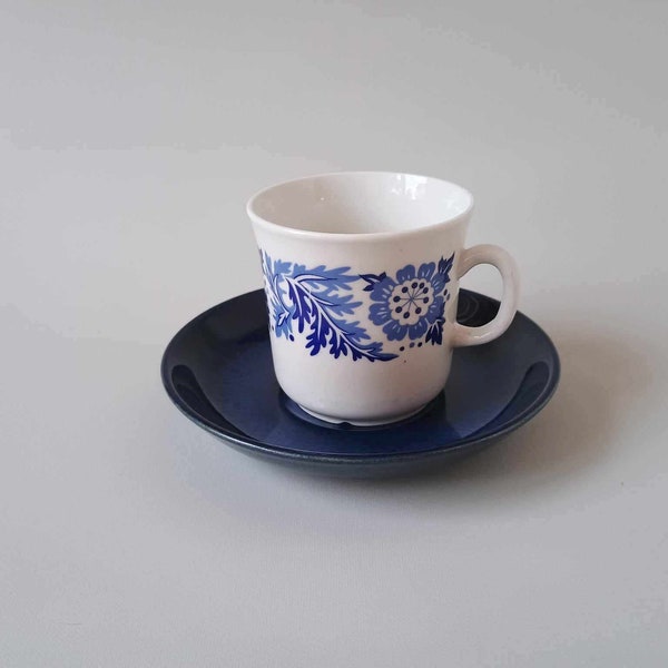 Blomster Gefle Sweden - Blomster Modell EF Coffee Cup and Saucer - 1970s Made in Sweden