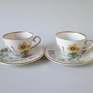 Mocha Cup and Saucer - K&A Krautheim Selb Bavaria Wiesengrund und Bergeshöh'n - Krautheim Selb Bavaria Germany 1950s