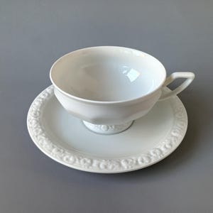 Rosenthal Classic Rose Maria - White - Tea Cup and Saucer - Rosenthal Group Germany 1970s