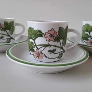 Vintage IKEA Coffee Cup & Saucer: Marguerite Walfridson, 1970s Floral Design