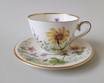 Krautheim Selb Bavaria Cup and Saucer: 1950s German Porcelain, Gold Trim