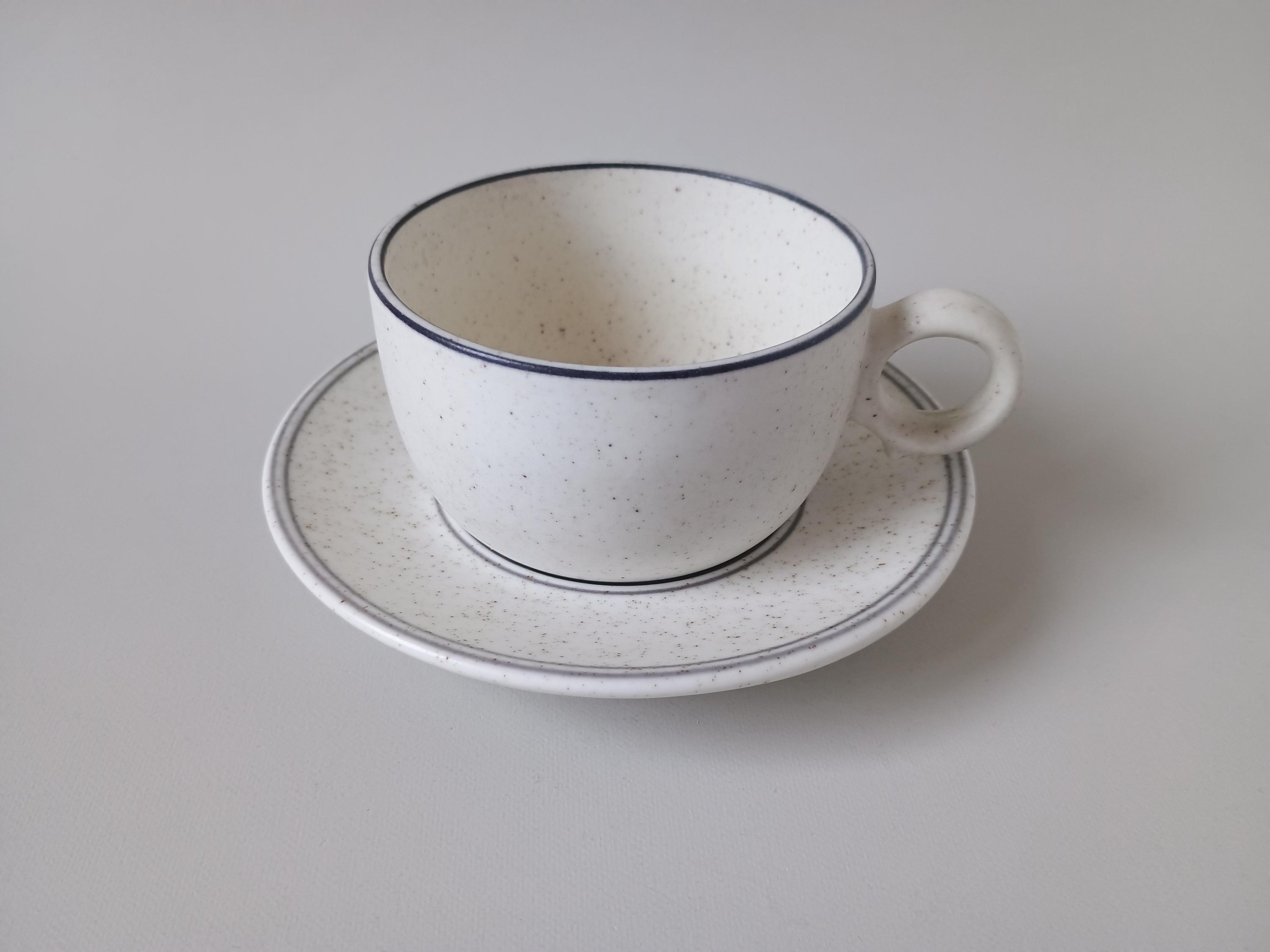 Stig Lindberg Birka Coffee Cup and Saucer: Gustavsberg Sweden