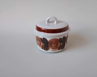 ROSMARIN Arabia - Sugar Bowl with Lid - Hand Painted - ROSMARIN Arabia Finland - Ulla Procopé - 1970s