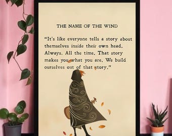The Name Of The Wind-poster, Kvothe-poster, The Name Of The Wind-citaten, Kvothe-muurkunst, Kingkiller Chronicle, Kvothe-citaten