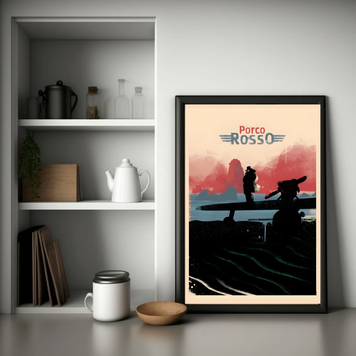 Porco Rosso Poster, Porco Rosso Wall Art, Studio Ghibli Print,